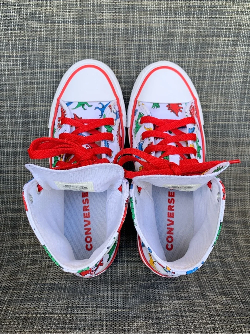 Converse All Star Dinoverse Kid High-Top Sneakers Dinosaur Print Canvas size 3.5